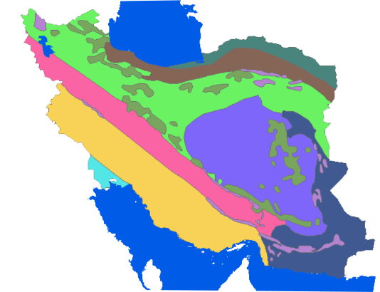 دانلود Shapefile تقسیم بندی زمین شناسی ایران از نظر اشتوکلین